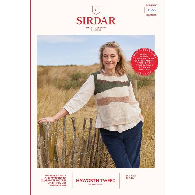 Sirdar Haworth Tweed DK Field Guide Vest 10695 Knitted Pattern Download