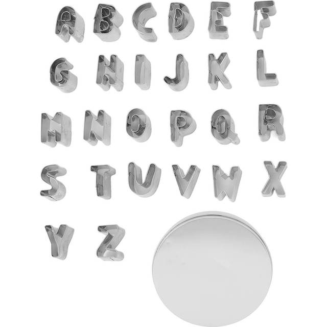 26Pcs Alphabet Cookie Cutters Capital Stainless Steel Box Packed Letter Biscuit Cutters for DIY L
