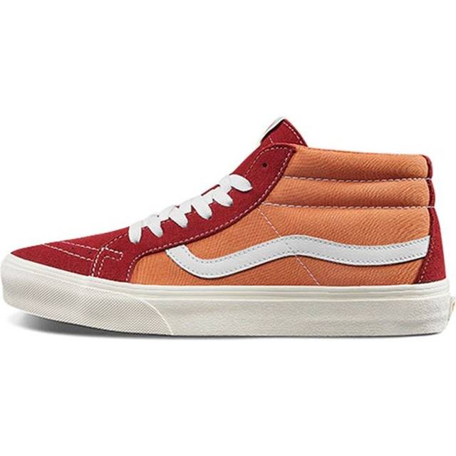 Vans Sk8-mid Retro Mid-Top Casual Skate Shoes Unisex Red Orange Splicing 'Orange Red' VN0A391FTEV - Orange/Red - 4.5