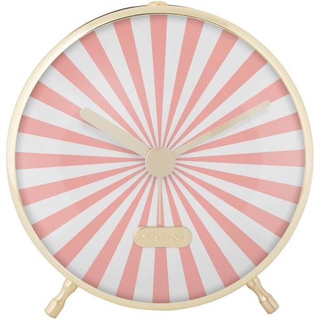 Present Time Karlsson Alarm Clock Candy Swirl - Flamingo Pink & White