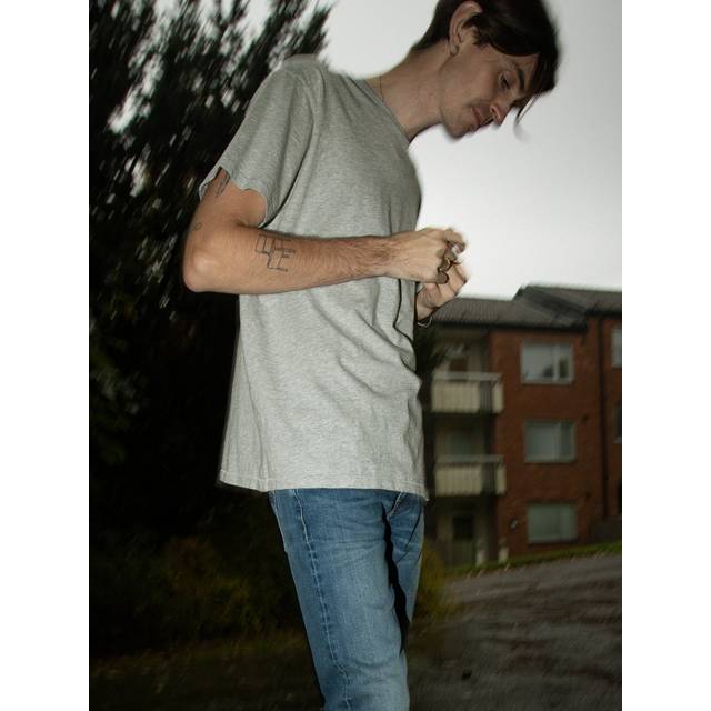 Roffe Melange T-Shirt Herr, XL, Greymelange