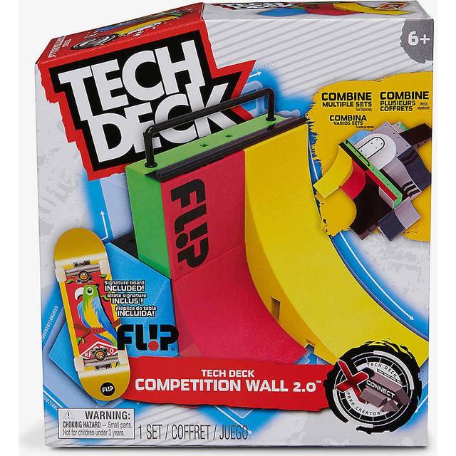 Tech Deck X-Connect startset – tävlingsvägg 2.0 rampset med autentisk fingerboard av märket Flip och tillbehör, från 6 år
