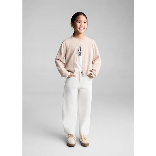 Jeans culotte mid-waist comfort white - Kids - 12 - MANGO KIDS - White