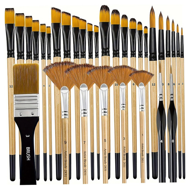 Paint Brushes Paintbrush with Wooden for Kids