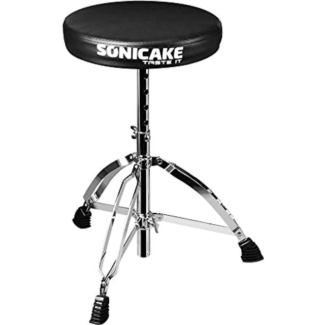 Drum Stool Adjustable Drum Throne Foldable with Anti-Slip Padded Drum Seat Black