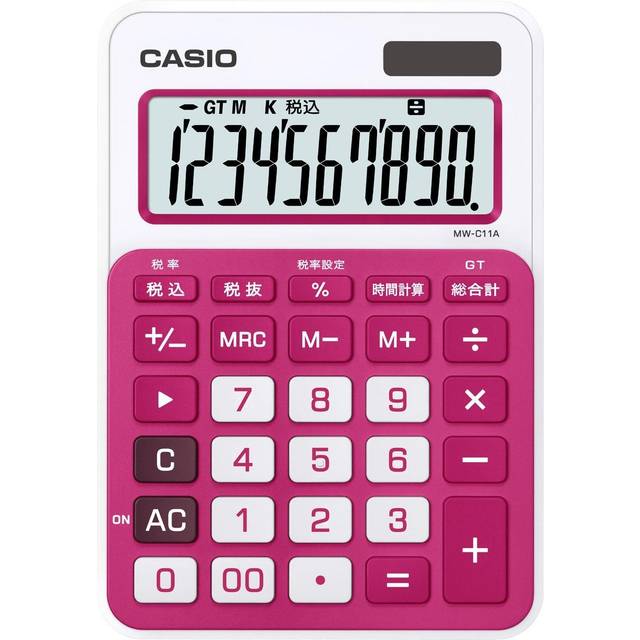 Casio Colorful Calculator Mini Just Type 10 Digit Rouge Pink MW-C11A-RD-N