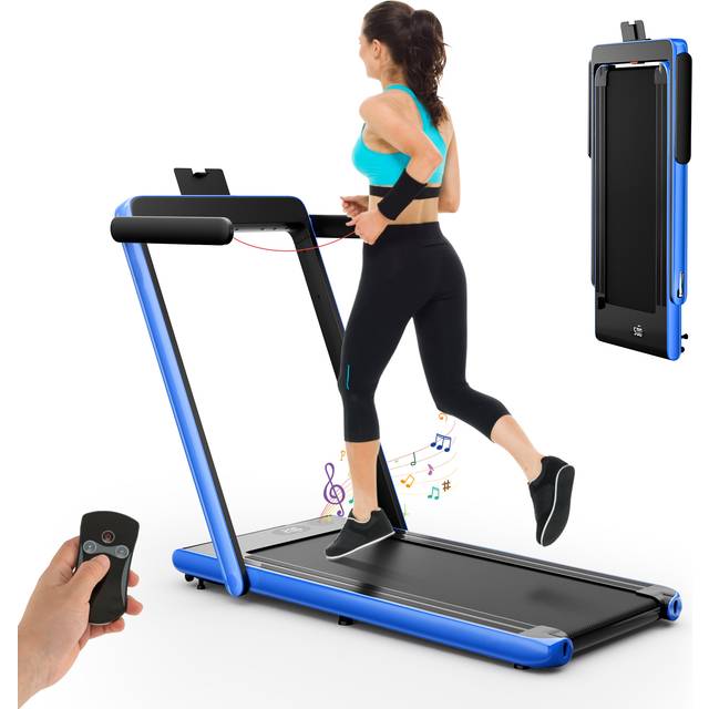 2.25 HP Foldable Treadmill 3 in 1 Walking Pad Under Desk Treadmill-Navy