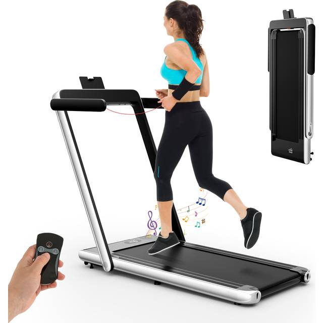 2.25 HP Foldable Treadmill 3 in 1 Walking Pad Under Desk Treadmill-Silver