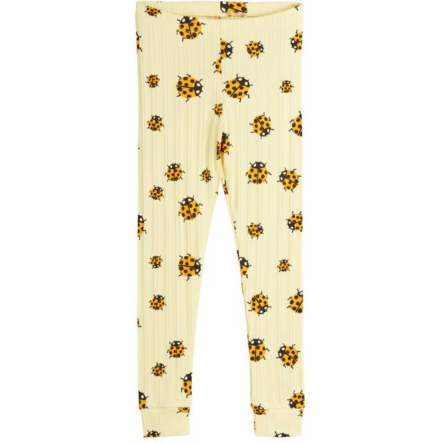 Mini Rodini Girls Yellow Organic Cotton Ladybug Leggings - 9-18 month