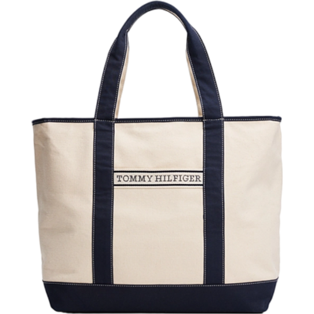 Tommy Hilfiger Summer Tote Bag AW0AW174210GY - Dam - Polyester - Beige/Blue