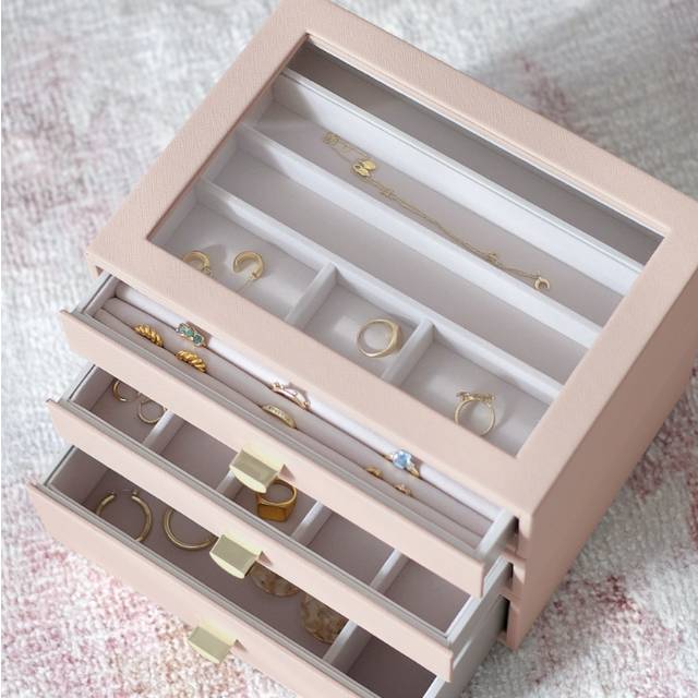 Stackers Blush Pink Classic Display Jewellery Box - Set of 3 Drawers - can be Engraved or Personalised