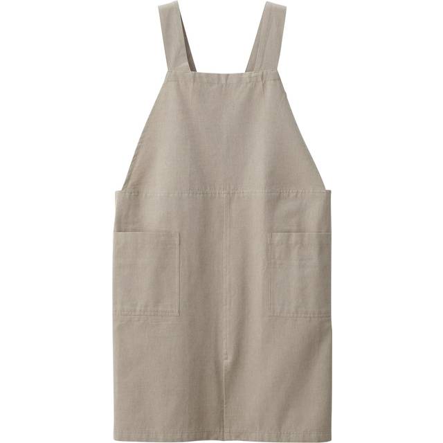 MUJI Cotton Plain Weave Work Apron Dark Beige Unisex 84376191 L-XL