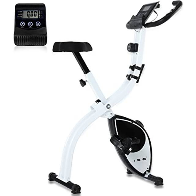 ISE F-Bike Mini hopfällbar motionscykel, cykellägenhet konditionsträning, 8 nivåer, magnetiskt motstånd, LCD-skärm, cykelcykel med pulssensor, SY-810L