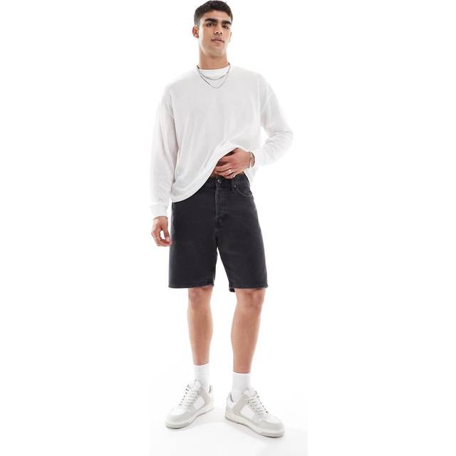 Jack & Jones Tony Original Baggy Denim Shorts - Black, Black Denim, Size L, Men