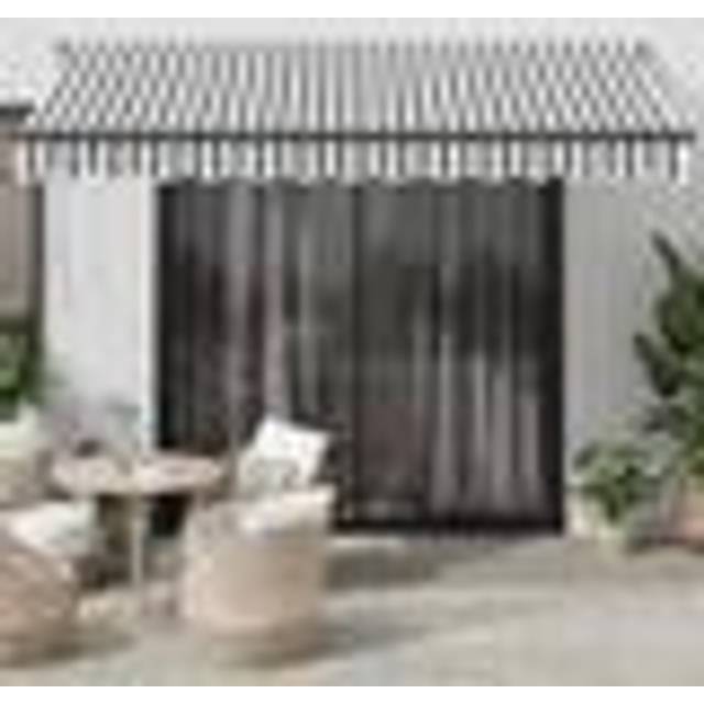 Vidaxl Retractable Awning Anthracite And White 3.5x2.5 M Fabric&aluminium