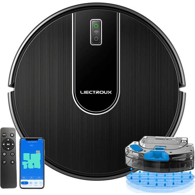 Liectroux N7S-U Robot Vacuum Cleaner and Wet Mop Combo, Smart Mapping, WiFi App, 6000Pa Suction