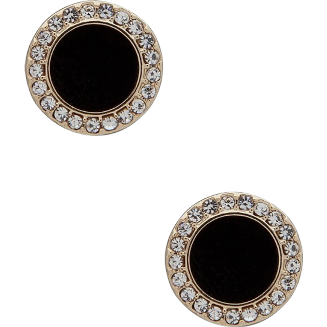 DKNY Crystal Set Black and Gold Colour Stud Earrings