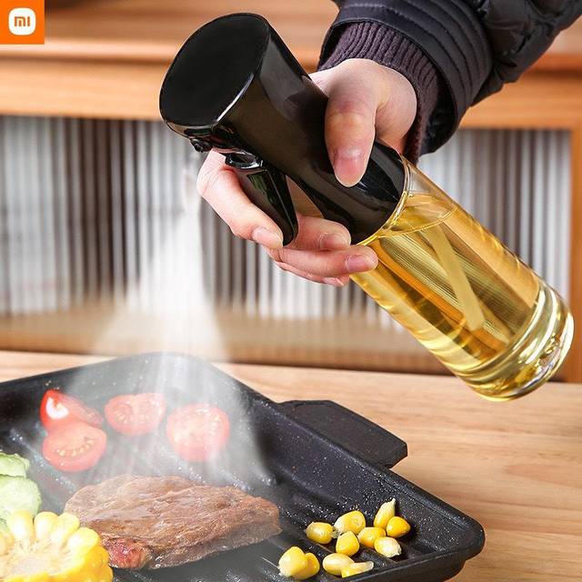 Oljesprayflaska Matlagning Bakning Vinäger Dimsprayer Grill Sprayflaska för hemköket Matlagning BBQ Grillning Rostning 20.5x6cm(210ml) vit