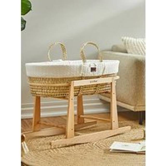 LGS Moses Basket & Rocking Stand Bundle - White