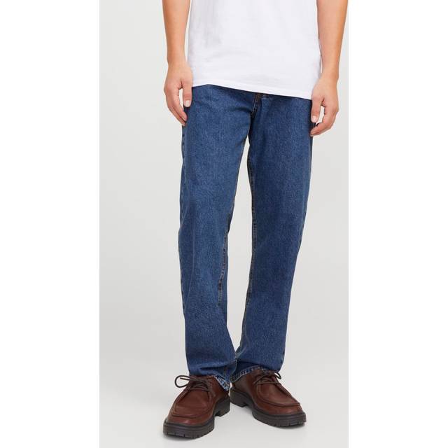 Jack & Jones Chris Relaxed Straight Fit Jeans - Mid Wash, Blue Denim, Size 30, Inside Leg Regular, Men -  inside leg REGULAR,30