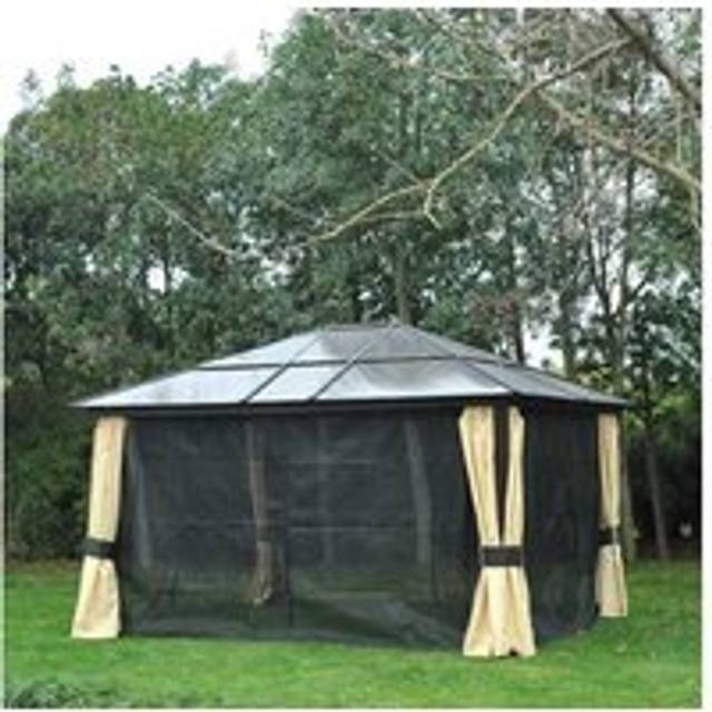 Outsunny 4.3M X 3.6M Deluxe Hardtop Gazebo | Wowcher - Brown