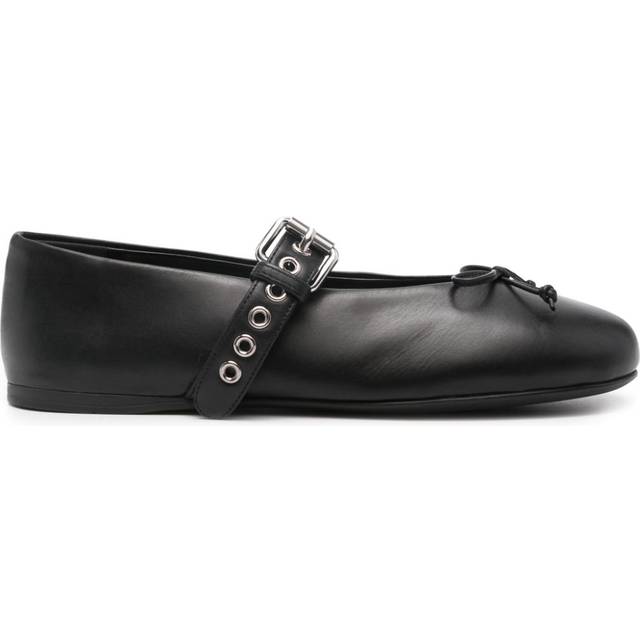 Miu Miu - leather ballerina shoes - women - Leather - 36.5 - Black