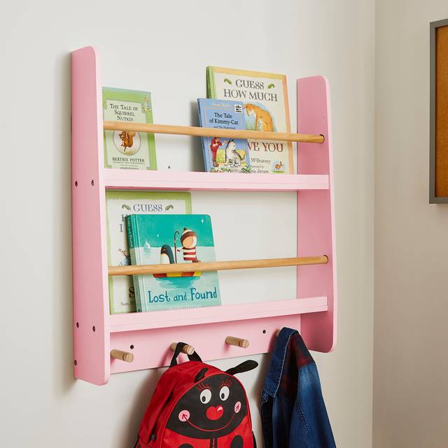 Kid's Mia Small Wall Bookcase - Pink