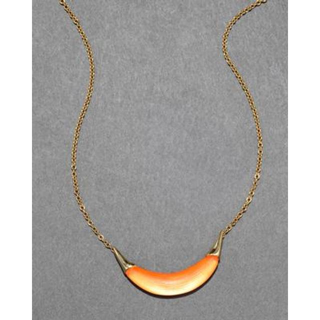 Alexis Bittar Gold Capped Crescent Lucite Necklace- in Neon Orange | Statement Jewelry from Alexis Bittar (One Size)