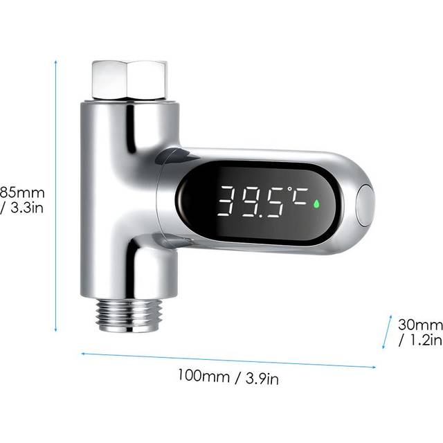 Digital duschtermometer celsius Fahrenheit Badtemperaturövervakning Vattentermometer 585 celsius Mäter 360 grader silver