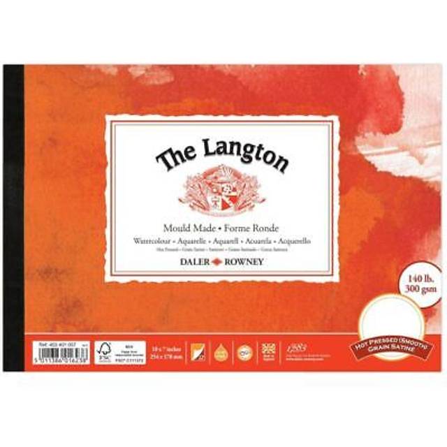 Daler Rowney : Langton : Glued Pad : 140lb : Hot Pressed : 10x7in