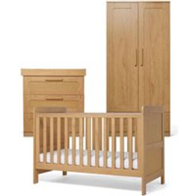 Mamas & Papas Esna 3 Piece Nursery Furniture Room Set - Rattan/Oak