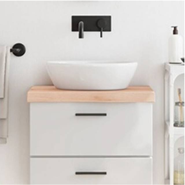 (brown, 60 x 40 x 6 cm) vidaXL Bathroom Countertop Vanity Top Wash Basin Worktop Treated Solid Wood