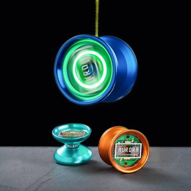 MAGICYOYO Unresponsive YoYo Aluminum Alloy Professional Yoyo Ball with LED Light  Cover Remover black