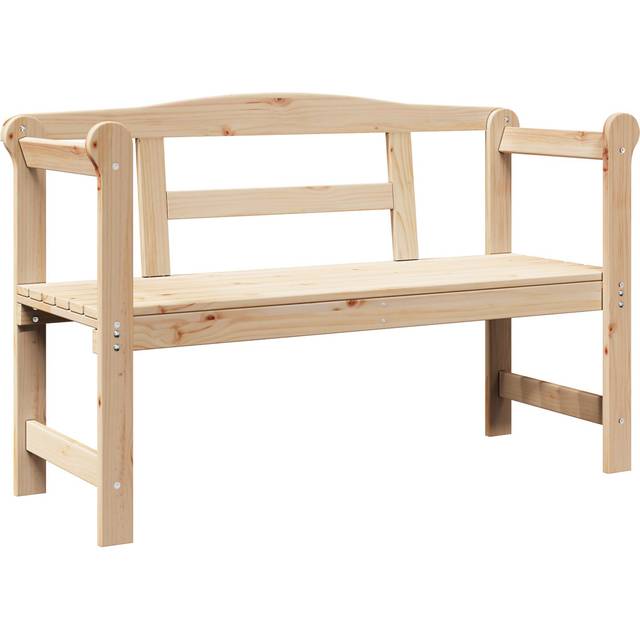 vidaXL Utomhusbänk 119x76x44 cm Massivt Tallträ
