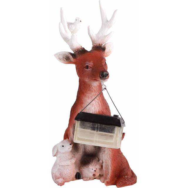 Solar Resin Ornaments Deer Rabbit Hedgehog Wolf Ornaments Decorations
