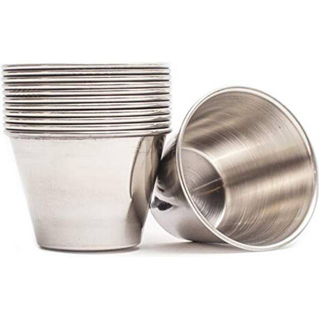 ehomeA2Z Ramekin Stainless Steel condiment Sauce cups Au Jus commercial grade 12 Pack (12, 25 oz)