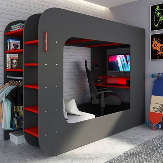 Loftpod Solo 2 Gaming Bed (Grey Futon)