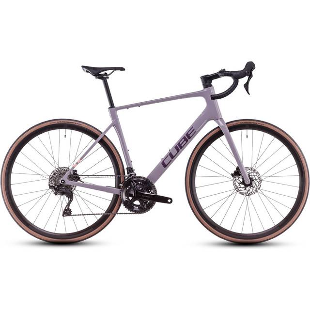 CUBE Attain C:62 Race 105 Road Bike - Plum Grey/Brink