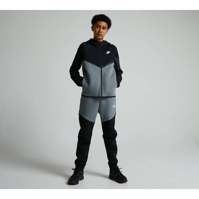 Nike Sportswear Tech Fleece Older Kids' Full-Zip Hoodie - Grey - Cotton/Polyester