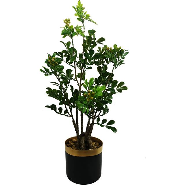 Leaf Bonsai Artificial Plant in Pot 60cm - Green - 60 x 30 x 30cm