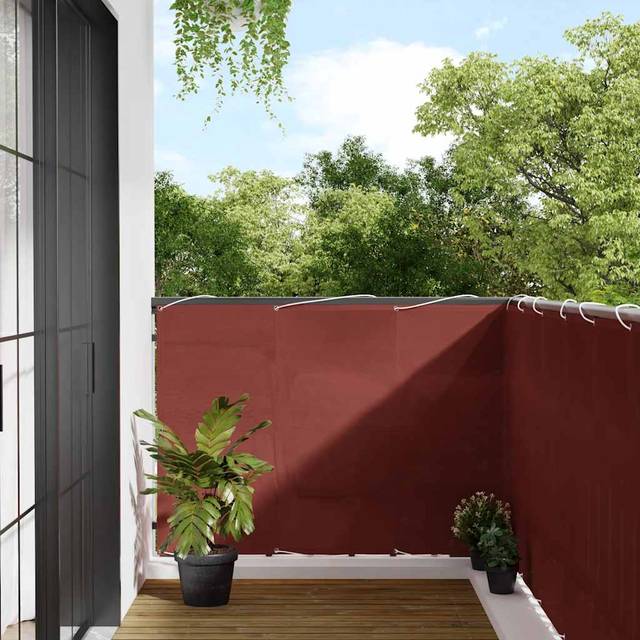 vidaXL Balcony Screen Terracotta 120x700 cm 100% Polyester Oxford - terracotta