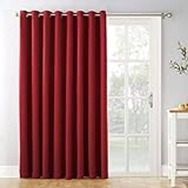 Sun Zero Easton mörkläggning uteplats dörr gardin panel, 100 x 84 tum, kornbrun ledig 100" x 84" Röd