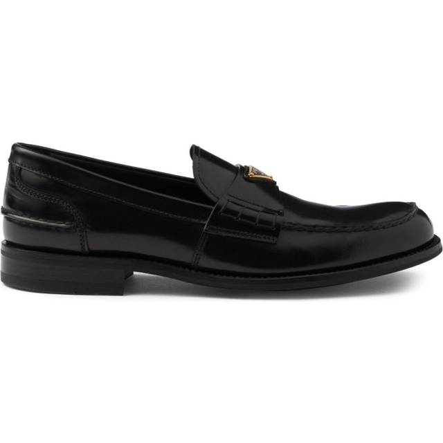 Prada - leather loafers - men - Calf Leather/Calf Leather/Rubber/Calf Leather - 13 - Black