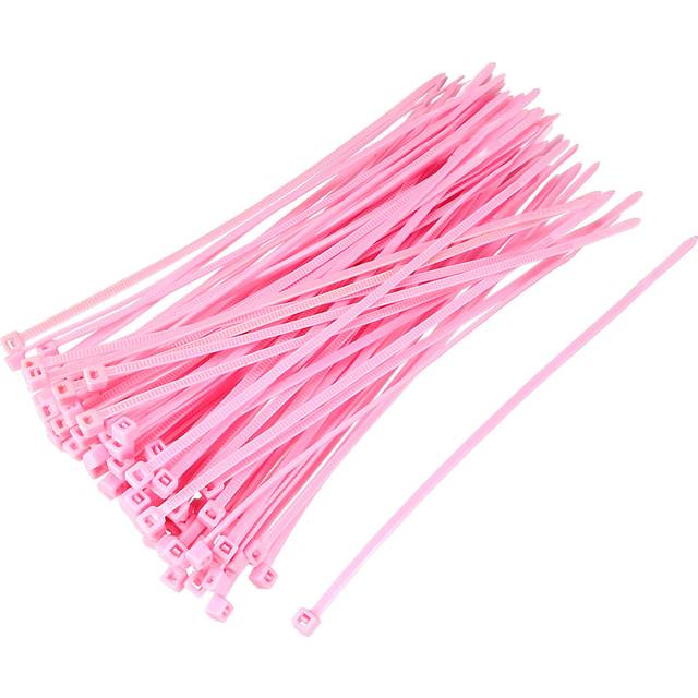 Cable zip ties 150mmx2.5mm self-locking nylon tie wraps pink 100pcs