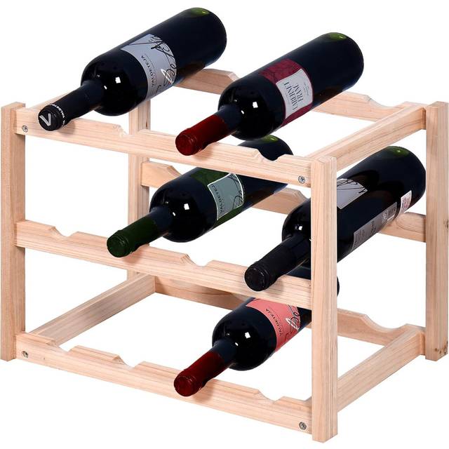 MantraRaj 3 Tier Stylish Wooden Wine Rack Holder Free Standing Wine Bottles Can Fit Up To 12 Bottles Of Wine Perfect For Home Decor Wine Gifts Wine Di
