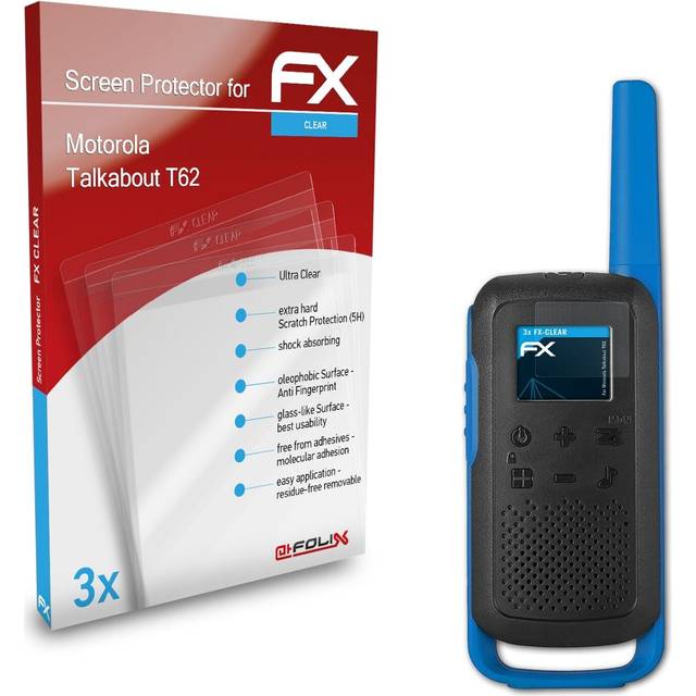 Atfolix 3x screen protector for motorola talkabout t62 clear