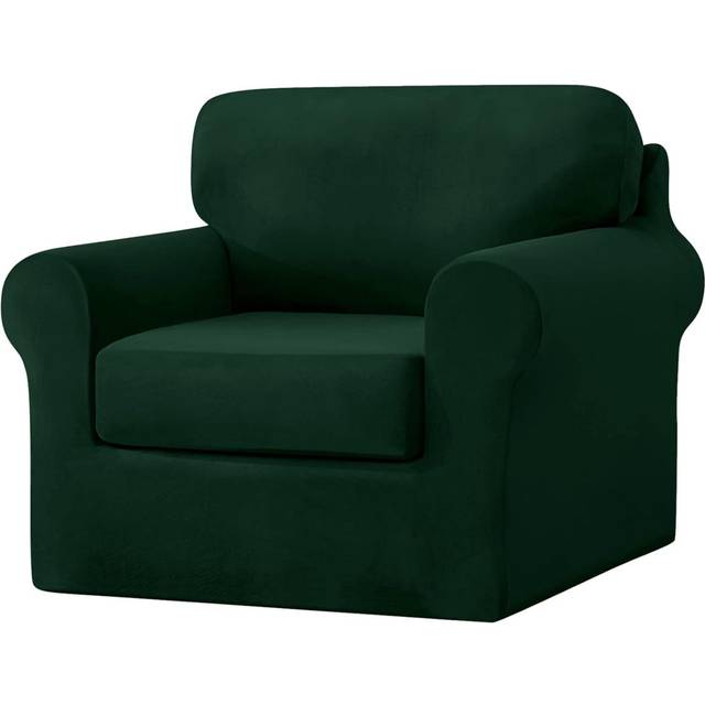 Sofa Cover With Separate Seat Cushions And Backrests Stretch Velvet Sofa Slipcover Couch Covers Furniture Protector Split Combined (Lemon,1 Seat Set 3 - Green (80cm H X 120cm W X 85cm D)