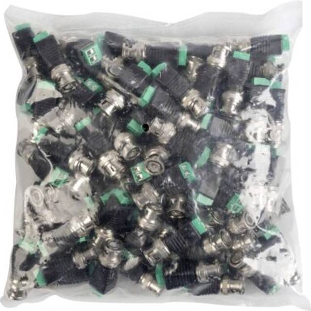 100 X Bnc Video Balun Male Connector Cctv Security Camera Dvr Coax Cable Adapter