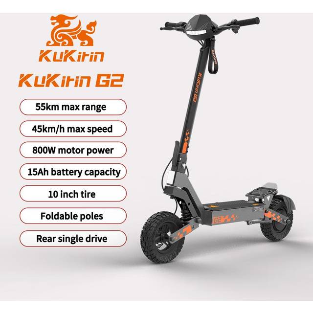 KuKirin G2 Folding Electric Scooter For Adult 800W Brushless Motor 48V 15AH Battery Foldable Escooter 10 Inch Vacuum Off-Road Tires E-Scooter