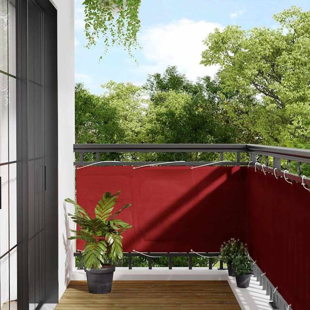 vidaXL Balcony Screen Red 75x800 cm 100% Polyester Oxford - red